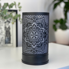 Load image into Gallery viewer, Black Mandela Touch Lamp Wax Melt Warmer + 2 Sample Melt Packs + Spare Globe