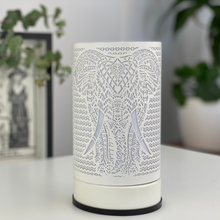 Load image into Gallery viewer, White Elephant Touch Lamp Wax Melt Warmer + 2 Sample Melt Packs + Spare Globe