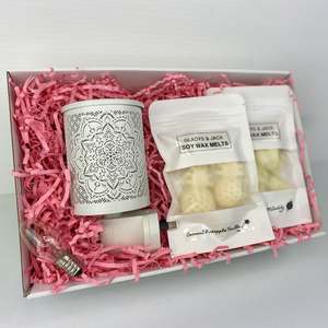 Gift Pack -  White Mandala Plug In Wax Melt Warmer