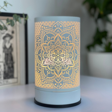 Load image into Gallery viewer, White Mandala Wax Melt Warmer Touch Lamp
